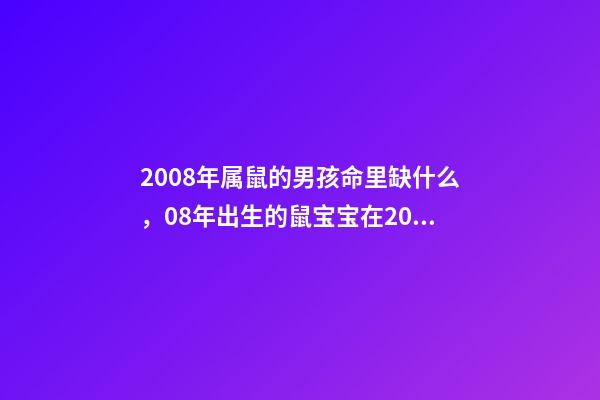 2008年属鼠的男孩命里缺什么，08年出生的鼠宝宝在2018年-第1张-观点-玄机派