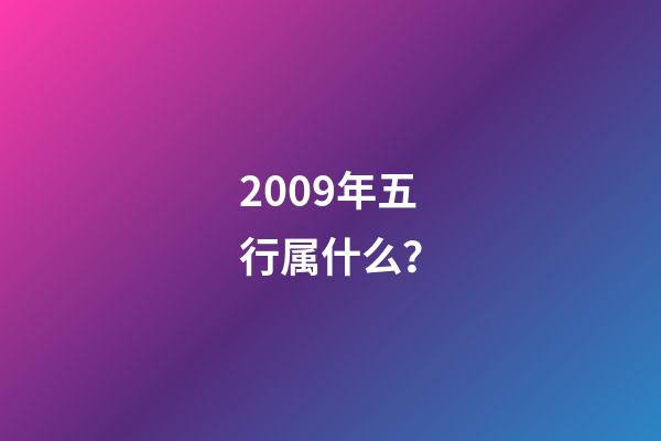 2009年五行属什么？