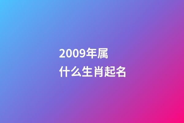 2009年属什么生肖起名