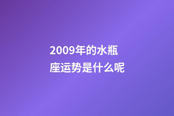 2009年的水瓶座运势是什么呢-第1张-星座运势-玄机派