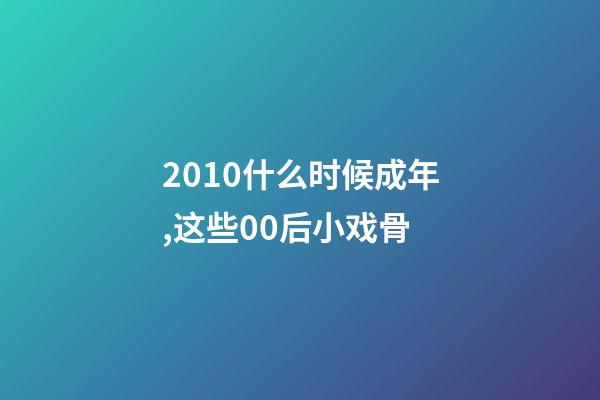 2010什么时候成年,这些00后小戏骨-第1张-观点-玄机派