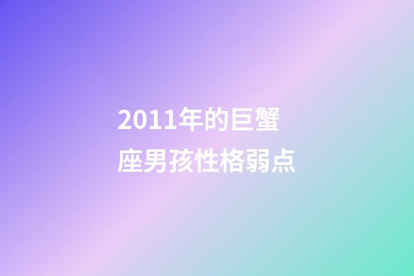 2011年的巨蟹座男孩性格弱点-第1张-星座运势-玄机派