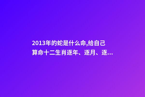 2013年的蛇是什么命,给自己算命十二生肖逐年、逐月、逐日、逐时福禄解之巳蛇篇-第1张-观点-玄机派