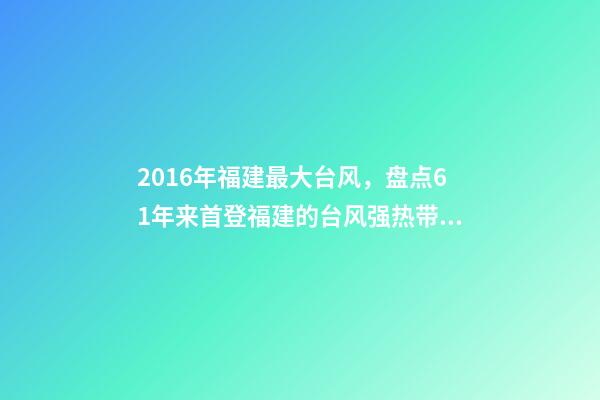 2016年福建最大台风，盘点61年来首登福建的台风强热带风暴级的首登台风最多-第1张-观点-玄机派