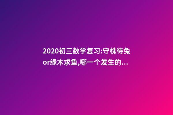 2020初三数学复习:守株待兔or缘木求鱼,哪一个发生的可能性更大-第1张-观点-玄机派