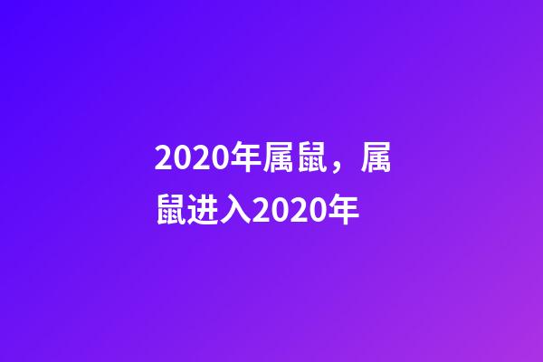 2020年属鼠，属鼠进入2020年-第1张-观点-玄机派