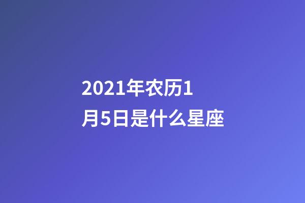 2021年农历1月5日是什么星座（农历2021年1月5日出生的性格特点）-第1张-星座运势-玄机派