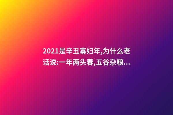 2021是辛丑寡妇年,为什么老话说:一年两头春,五谷杂粮分!-第1张-观点-玄机派