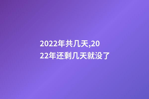 2022年共几天,2022年还剩几天就没了-第1张-观点-玄机派