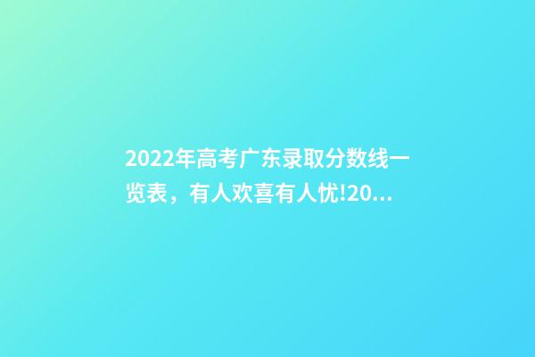 2022年高考广东录取分数线一览表，有人欢喜有人忧!2022年广东高校投档线和最低排位-第1张-观点-玄机派