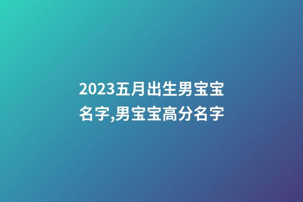 2023五月出生男宝宝名字,男宝宝高分名字