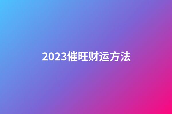 2023催旺财运方法