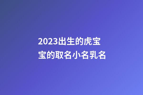2023出生的虎宝宝的取名小名乳名