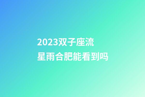 2023双子座流星雨合肥能看到吗-第1张-星座运势-玄机派
