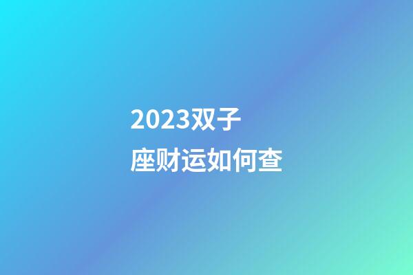 2023双子座财运如何查-第1张-星座运势-玄机派