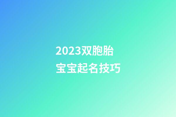 2023双胞胎宝宝起名技巧