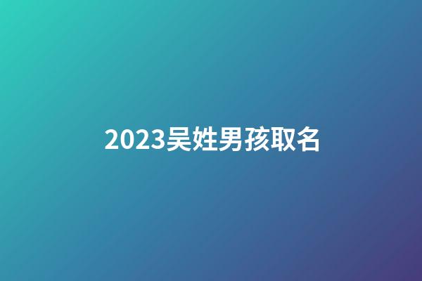 2023吴姓男孩取名
