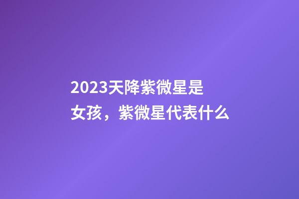 2023天降紫微星是女孩，紫微星代表什么