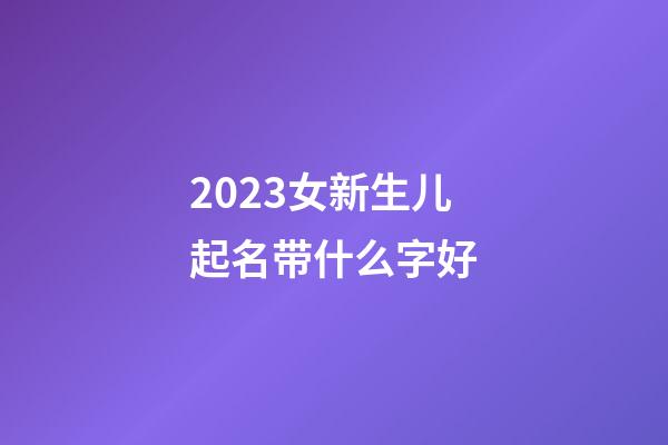 2023女新生儿起名带什么字好