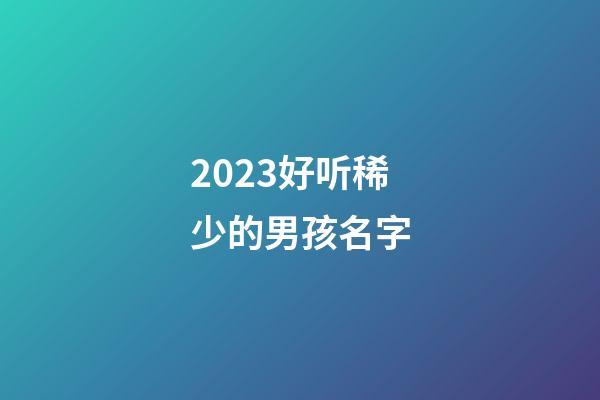 2023好听稀少的男孩名字