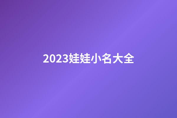 2023娃娃小名大全