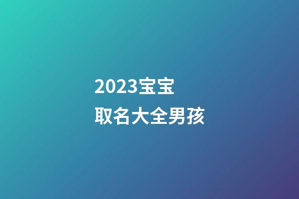 2023宝宝取名大全男孩