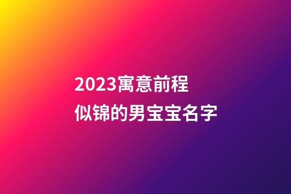 2023寓意前程似锦的男宝宝名字