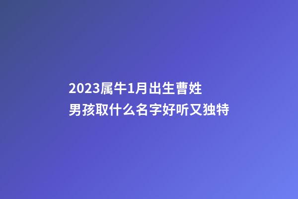 2023属牛1月出生曹姓男孩取什么名字好听又独特