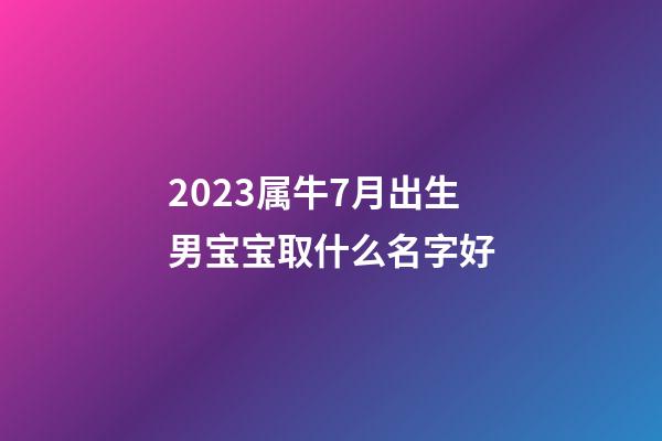 2023属牛7月出生男宝宝取什么名字好