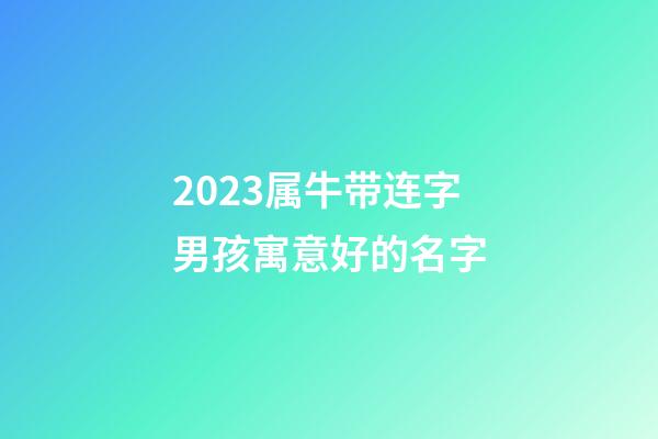 2023属牛带连字男孩寓意好的名字
