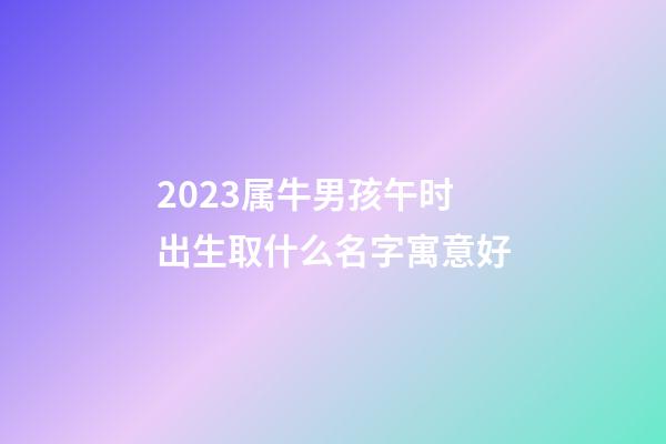 2023属牛男孩午时出生取什么名字寓意好