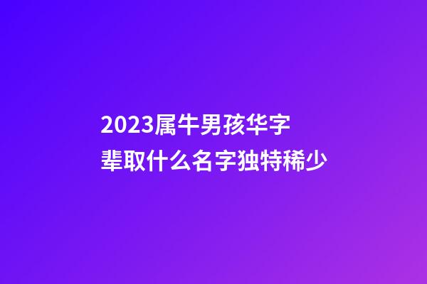 2023属牛男孩华字辈取什么名字独特稀少