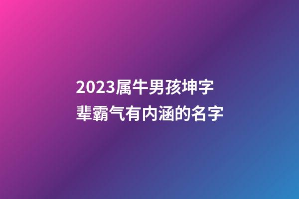 2023属牛男孩坤字辈霸气有内涵的名字
