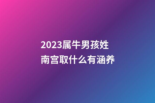 2023属牛男孩姓南宫取什么有涵养