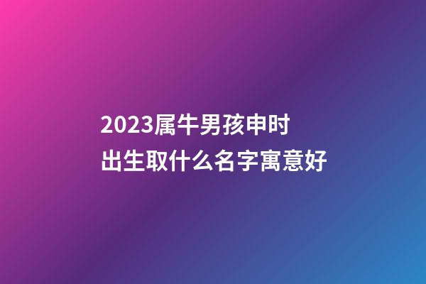 2023属牛男孩申时出生取什么名字寓意好