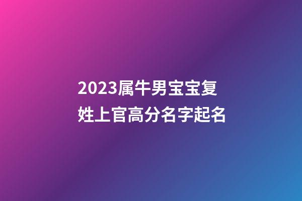 2023属牛男宝宝复姓上官高分名字起名