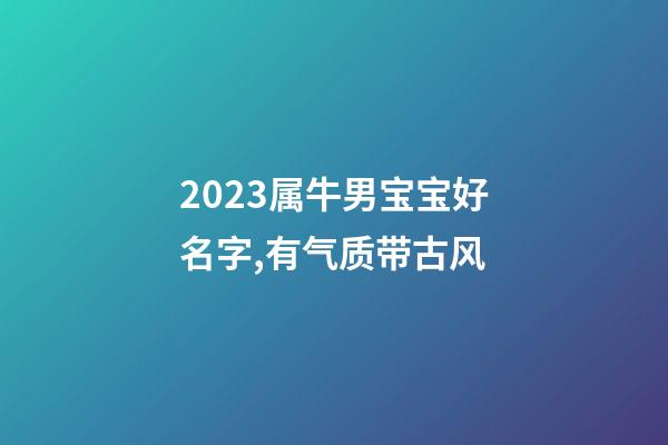 2023属牛男宝宝好名字,有气质带古风