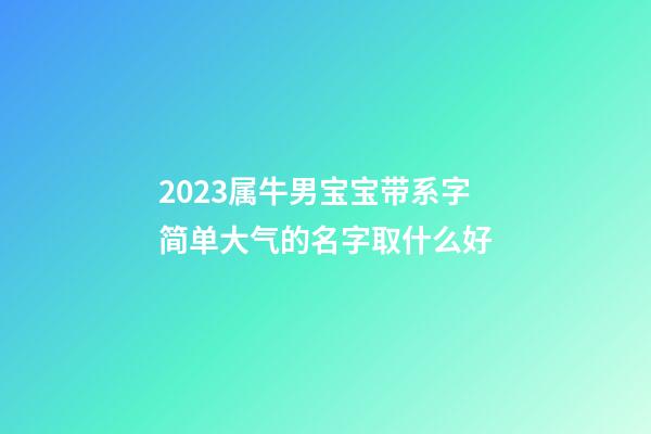 2023属牛男宝宝带系字简单大气的名字取什么好