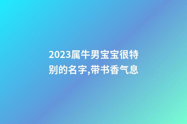 2023属牛男宝宝很特别的名字,带书香气息