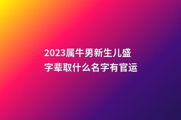2023属牛男新生儿盛字辈取什么名字有官运