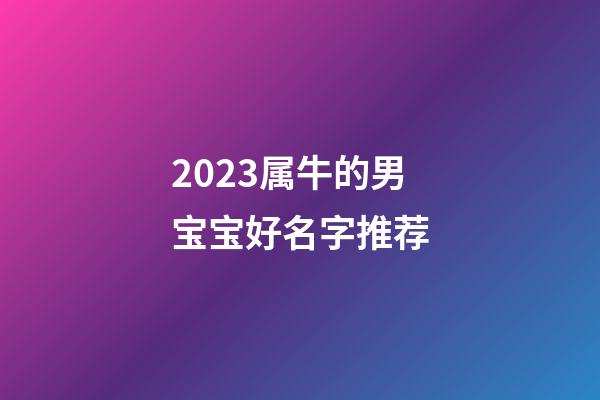 2023属牛的男宝宝好名字推荐
