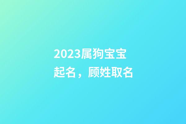 2023属狗宝宝起名，顾姓取名