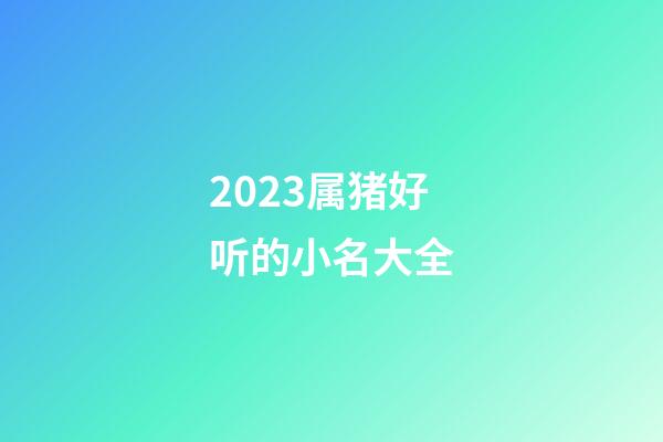 2023属猪好听的小名大全