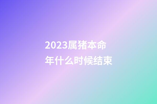 2023属猪本命年什么时候结束