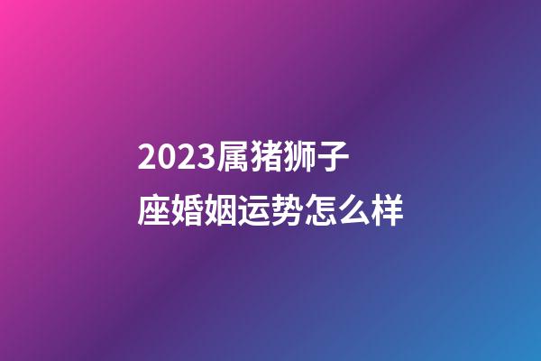 2023属猪狮子座婚姻运势怎么样-第1张-星座运势-玄机派