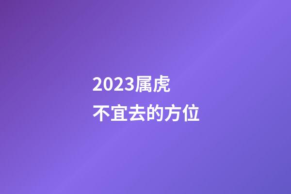 2023属虎不宜去的方位