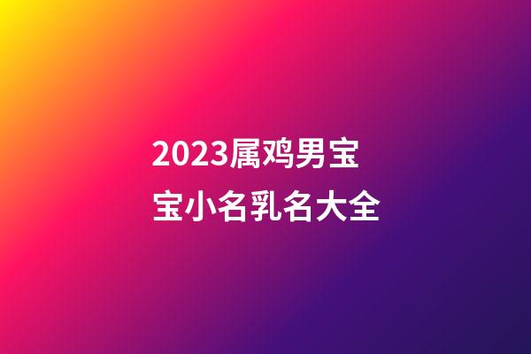 2023属鸡男宝宝小名乳名大全