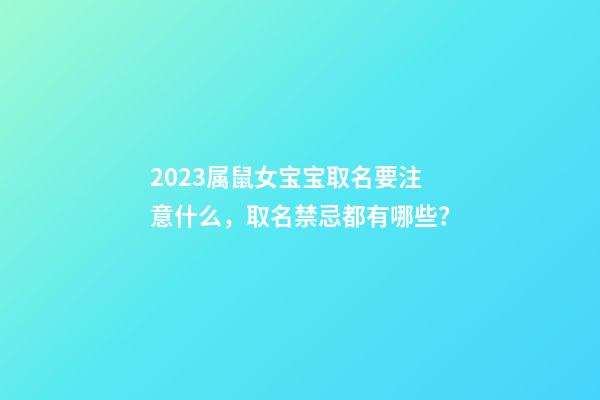 2023属鼠女宝宝取名要注意什么，取名禁忌都有哪些？