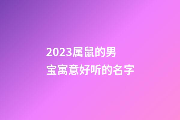 2023属鼠的男宝寓意好听的名字