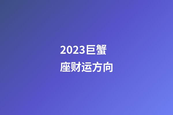 2023巨蟹座财运方向-第1张-星座运势-玄机派